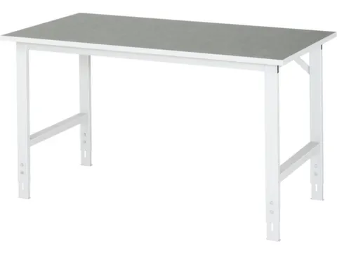 werkbank,HxBxD 760-1080x1500x800mm,houtblad,m. linoleumlaag