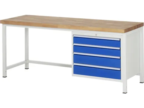 werkbank,HxBxD 840-1040x2000x700mm,beukblad,draagverm. 1250kg,4voeten