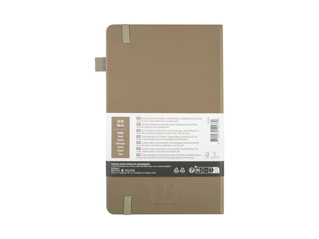 Notitieboek Sakura hard cover large lijn sintel 130x210mm