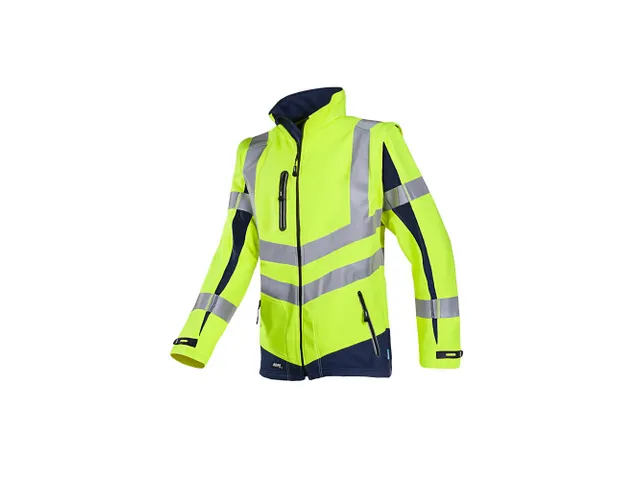Sioen Malden 724Z hi-vis softshell vest, geel/marineblauw, maat L, per