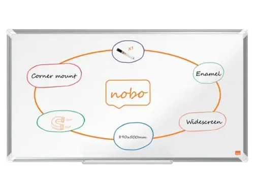 Whiteboard Nobo Premium Plus Widescreen 50x89cm emaille
