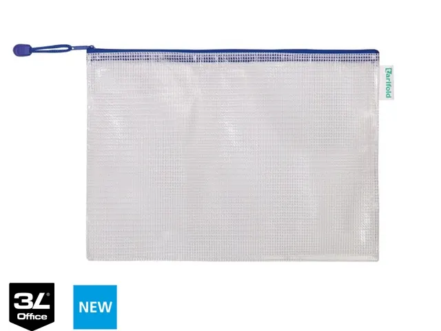Opbergtas Tarifold met rits 330x240mm PVC blauw