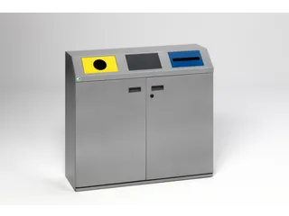 Afvalverzamelstation 3x80 Liter Inworp ral1023/ral7021/ral5010 - 1