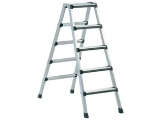 trapladder,NL,beide zijden,2x5treden,m. bekleding,balk L 1,38m - 2