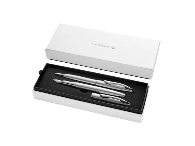 Schrijfset Pelikan Jazz Noble Elegance K36+P36 medium zilver