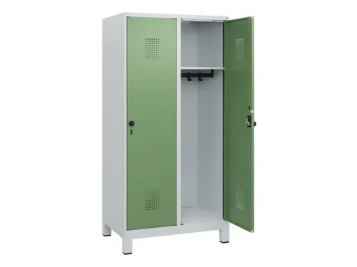 schoollocker,HxBxD 1630x800x500mm,2vak,vak B 400mm,draaigrendel,voeten