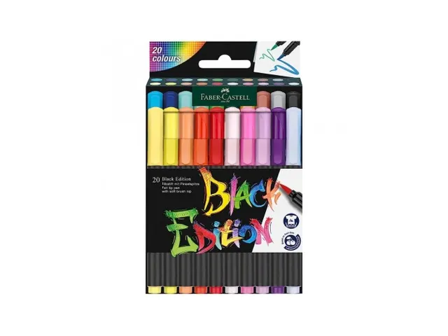 Brushpen Faber-Castell Black Edition 20 stuks in karton etui