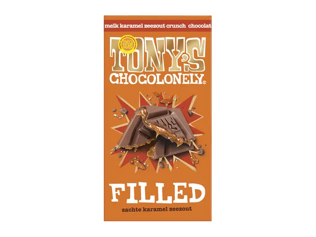 Chocolade Tony's Chocolonely filled melk karamel zeezout 135 gram