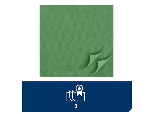 Serviette Tork Soft Dinner 477617 Advanced 39x39cm pli 1/8 Vert foncé