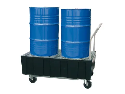 verrijdbare PE-opvangbak,v. 2x200l vat,opvangvol. 224l