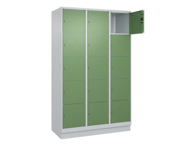 lockerkast,HxBxD 1950x1200x500mm,3x5vakken,vak B 400mm,cil.-slot