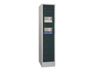 Vakken-/sorteerkast 1850x400x500 1x10 Vakken Ral7035 Front Ral7016 - 1