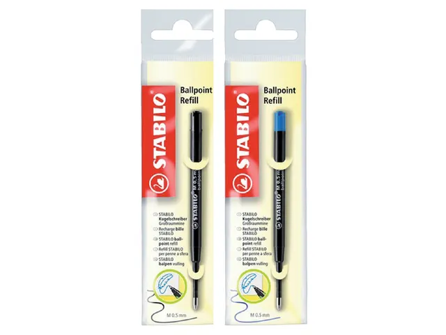 Recharge stylo bille Standard STABILO Medium bleu