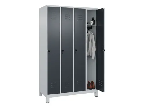 locker,HxBxD 1950x1200x500mm,4vak,vak B 300mm,draaigrendel,voeten