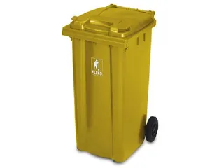 Vuilcontainer PE 240 liter HxBxD 1100x580x740mm met wielen geel - 2