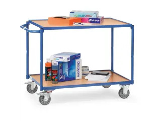 Tafelwagen 2944 300kg 1000x700mm 2 etages hout rubber wielen - 2