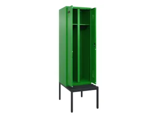 locker met bank,voor scheiding van kleding,HxBxD 2120x600x815mm,2vak - 1