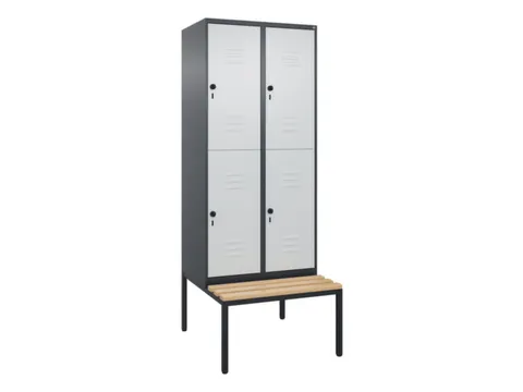 armoire vestiaire avec banc à deux niveaux HxlxP 2120x800x815mm