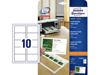Visitekaart Avery Zweckform C32011-25 85x54mm 200gr 250 stuks - 1