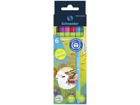 Fineliner Schneider Line-Up 0,4mm assorti 5+1 stuks