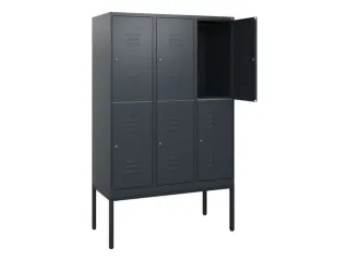dubbeldekse locker,HxBxD 1950x1200x500mm,3x2vak.,vak B 400mm,cil.-slot - 2