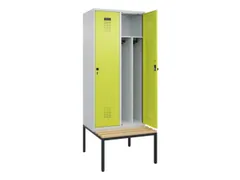 locker met bank,voor scheiding van kleding,HxBxD 2120x800x815mm,2vak
