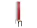 locker met bank,voor scheiding van kleding,HxBxD 2120x300x815mm,1vak