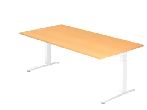 In hoogte verstelbaar bureau,HxBxD 680-850x2000x1000mm,blad beuken