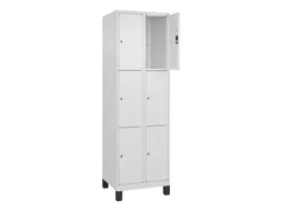 lockerkast,HxBxD 1950x600x500mm,2x3vakken,vak B 300mm,cil.-slot,voeten