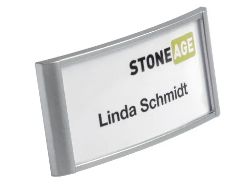 Badge Durable 8542 classic met magneet 34x74mm zilvergrijs