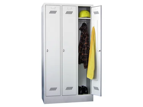 locker,HxBxD 1850x900x500mm,3vak,vak B 300mm,RAL7035,front RAL7016