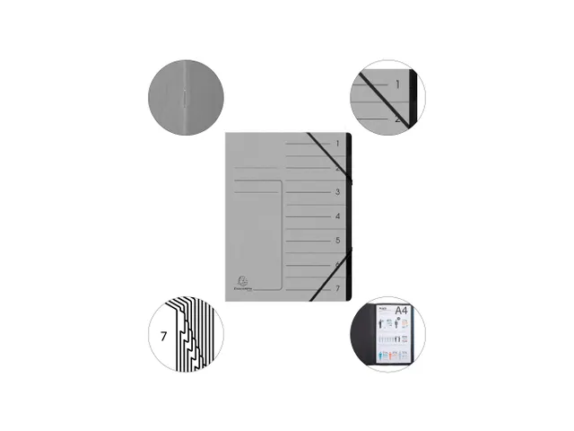 Sorteermap geniet-zw art int. 7vak grijs