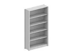 kantoorstelling grondveld HxBxD 1850x1056x335mm 5 OH Stalen Ral7035