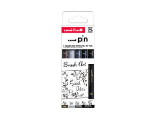 Fineliner Uni-ball Pin Brush Art set à 5 stuks assorti - 2