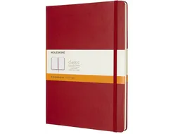 Notitieboek Moleskine XL 190x250mm lijn hard cover scarlet red