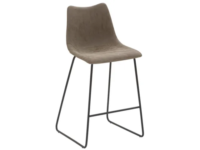 Barkruk mySOLO Sledeframe Zwart met Zitting kunstleder Vintage Modder