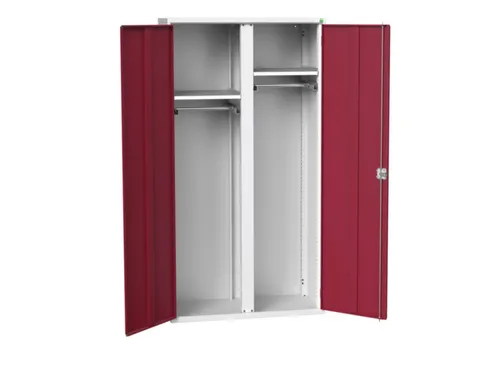 Lockerkast 2000x1050x550mm 2 vakken, dubbele vleugeldeur, RAL3004