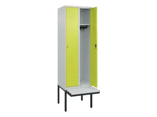 locker met bank,HxBxD 2120x600x815mm,2vak,vak B 300mm,cil.-slot - 2
