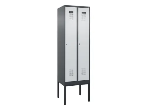 locker,HxBxD 2120x600x500mm,2vak,vak B 300mm,cil.-slot,voetonderstel