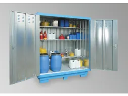 Container aquatoxische stoffen BxDxH 2075x1075x2375mm verzinkt blauw