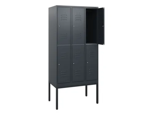 dubbeldekse locker,HxBxD 1950x900x500mm,3x2vak.,vak B 300mm,cil.-slot