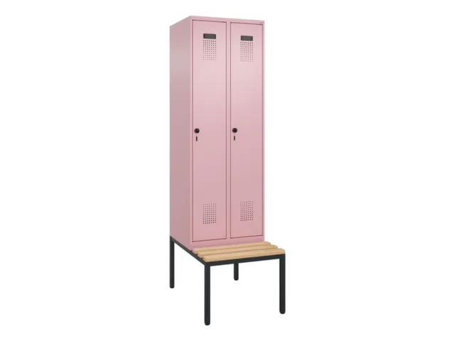 locker met bank,voor scheiding van kleding,HxBxD 2120x600x815mm,2vak