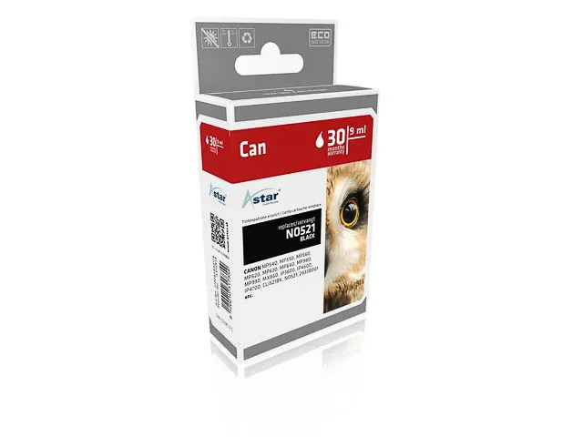 AS15933 ASTAR CANON CLI521BK MP Inkt foto zwart rebuilt Chip 9ml