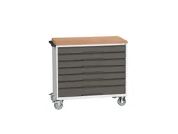 gereedschapswagen 980x1050x600mm multiplexblad 7 laden RAL7035+RAL7016