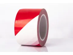 tape,standaardkleur,PVC,rood/wit,band LxB 30mx75mm