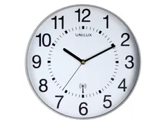 Wandklok Unilux Maxi radio controlled Ø37,5cm lichtgrijs/wit cijfers