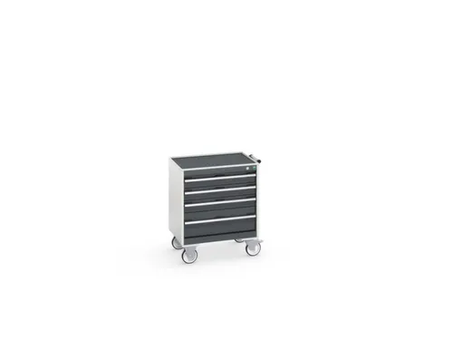 ladekast verrijdbaar 780x650x525mm 4laden romp RAL7035 front RAL7016