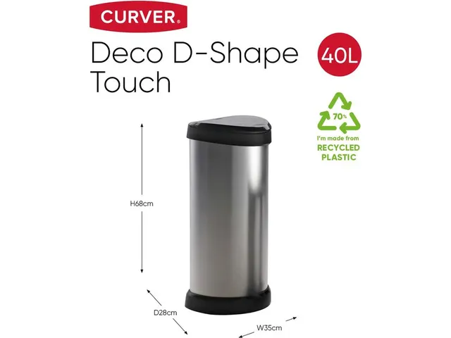 Push Bin Decobin 40 Liter Prullenbak 40 Liter Metallic