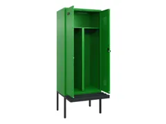 PBM-locker met bank,HxBxD 2120x800x815mm,2vak,vak B 400mm,draaigrendel