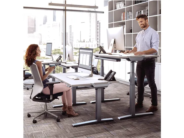 Fellowes Levado Zit Sta Bureau Elektrisch Zilver